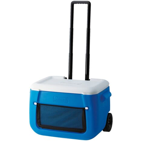 Coleman 50QT Poly-lite Wheeled Mesh Kühlbox ,blau/weiß