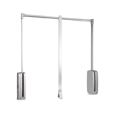 Emuca – Colgador abatible para armario Sling – Ancho regulable 600-830mm – Carga máxima 12kg – Acero y plástico blanco