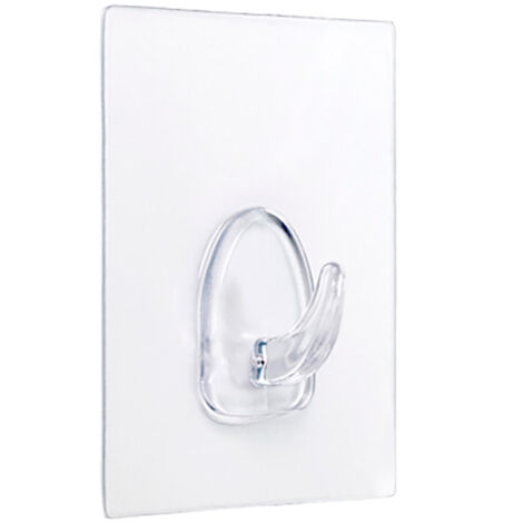 COLGADOR ADHERENTE REUTILIZABLE 80x62mm TRANSPARENTE (BLISTER) INOFIX