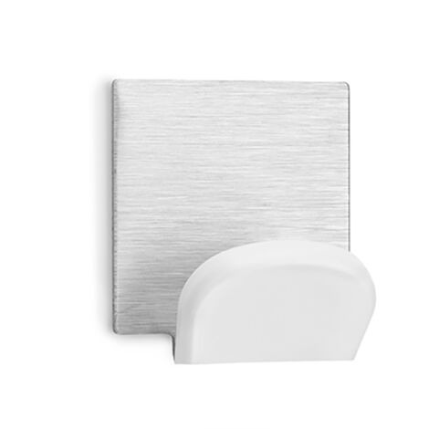 Colgador adhesivo blanco con base ade acero inoxidable 2078-2-000 (blister 2 unid.) inofix