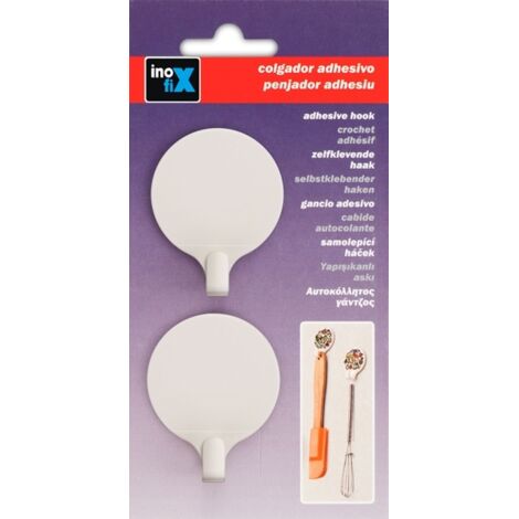 Colgador adhesivo circular blanco