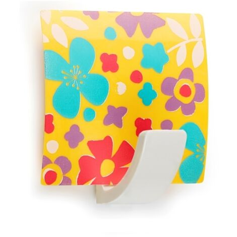 Colgador adhesivo con flores