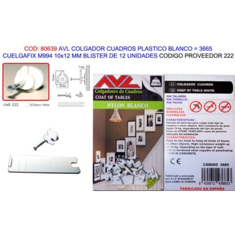 Colgador Cuadro Fijo Blanco AVL M99410x12MM BL12U3665 (222)