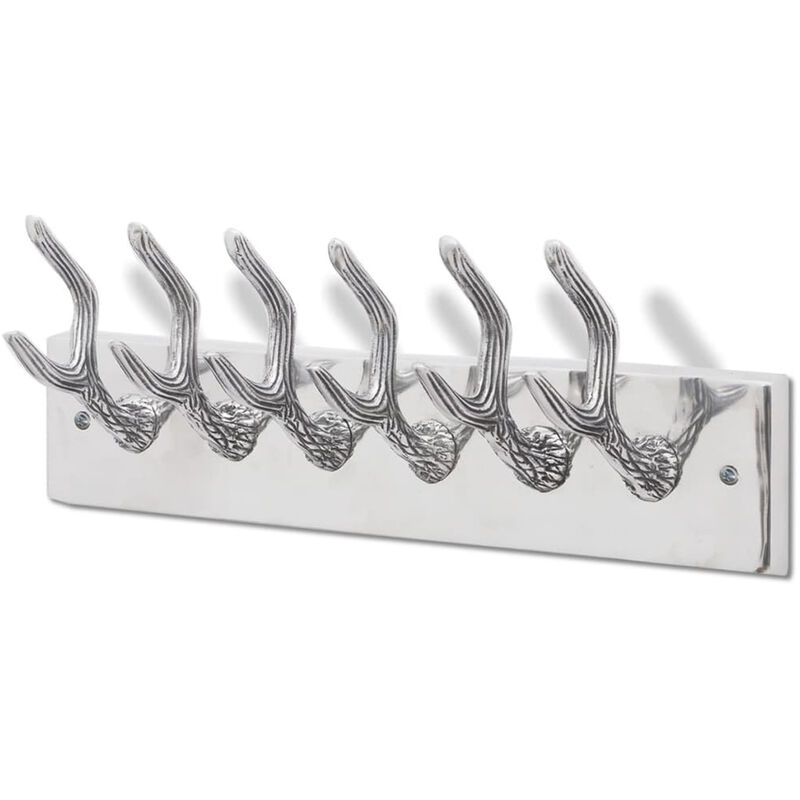 

Colgador de aluminio con ganchos para ropa, abrigos (Plateado)