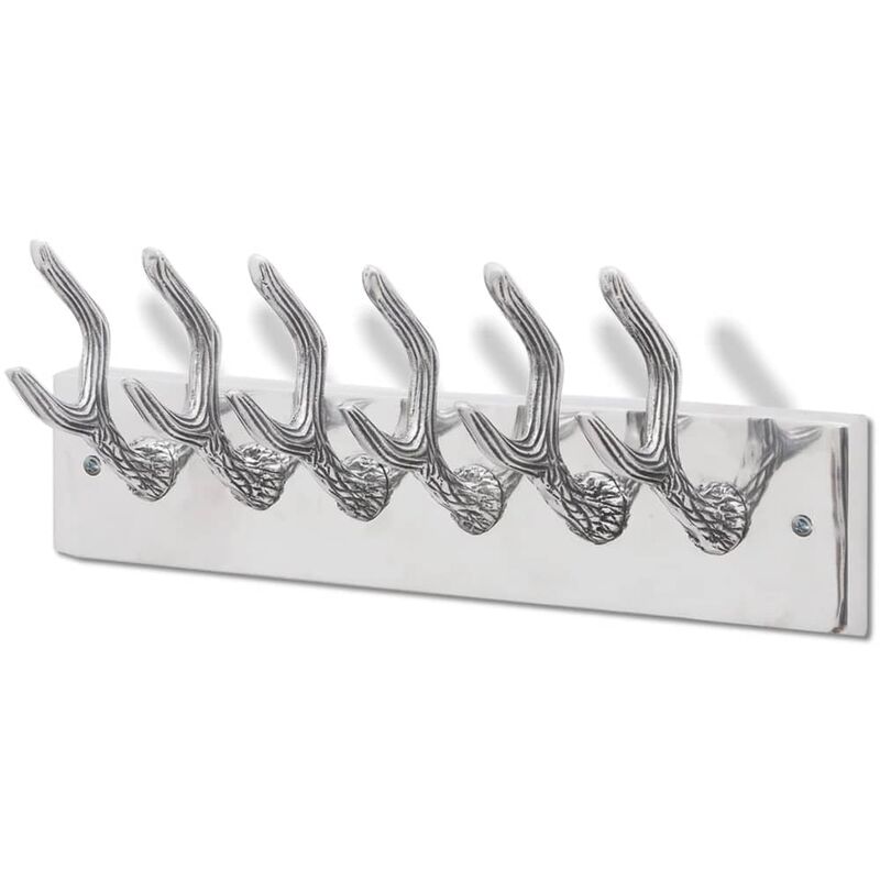 

Colgador de aluminio con ganchos para ropa, abrigos (Plateado)