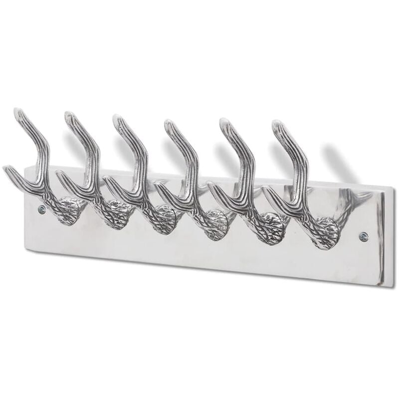 

Colgador de aluminio con ganchos para ropa, abrigos (Plateado) - Plateado