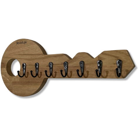 Colgador de llaves de madera, llave de roble
