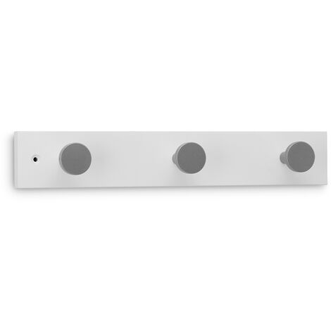 Colgador de madera - 3  pomos - Blanco