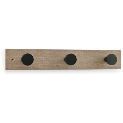 Colgador de madera - 3  pomos - Roble