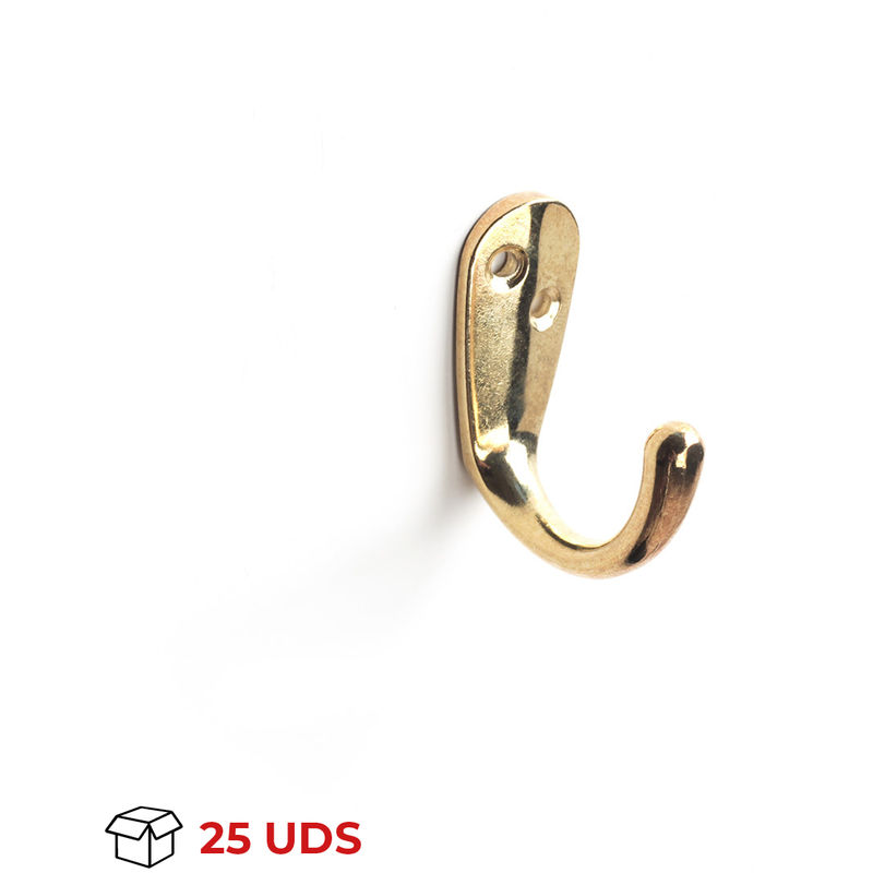 

REI - Colgador de Pared | Estilo Funcional | Fabricado en Zamak | Acabado en Latonado - Bicromatado | Gran Capacidad de Carga | Medidas 134*132*80 mm