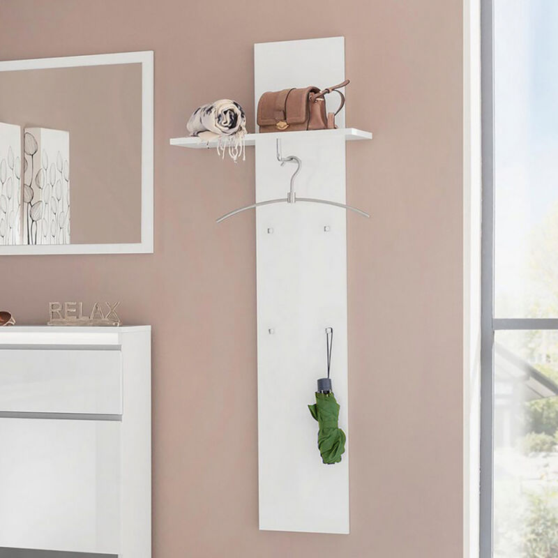 

Colgador de pared recibidor diseño moderno 4 ganchos balda Magic Jako Blanco