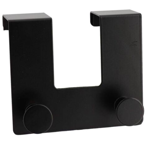 Colgador de puerta metálico con 2 ganchos - negro - Tendance