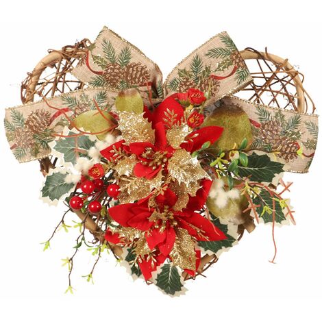 Colgador De Puerta MINKUROW, Guirnalda De Corazón De Navidad, Colgante De Puerta Artificial De Otoño