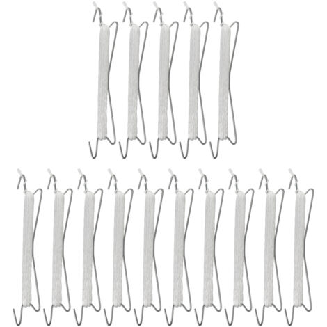 Colgador de tomates – Gancho de soporte galvanizado de 3 mm para invernaderos – Cuerda de nylon para colgar de 15 m (15 unidades)