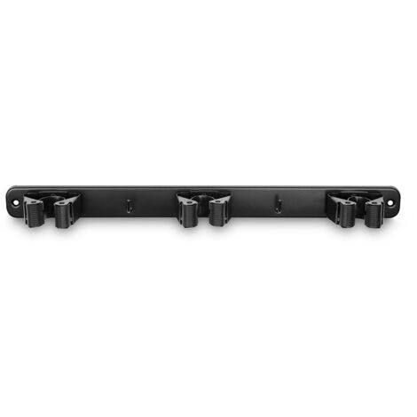 Colgador Escobas Acero 3Pinzas Ø20-26mm Negro FijacionTornillos 1kgPinza Inofix