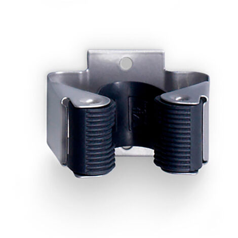 COLGADOR ESCOBAS ADHESIVO CROMO MATE (BLISTER 2 unid.) INOFIX