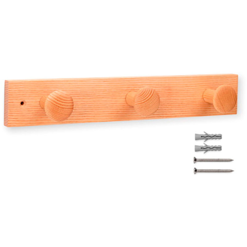 

INOFIX Colgador madera fresno 3 pomos con textura natural inofix