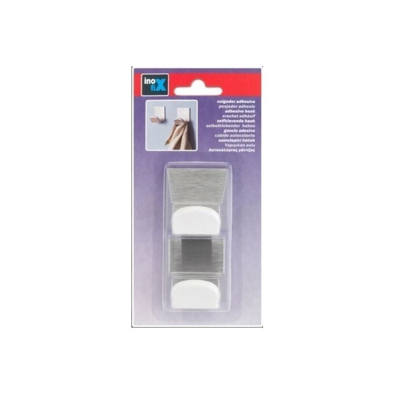 

Colgador adhesivo con base de Acero Inoxidable Blanco-Blanco 2 unidades 2078 - Inofix