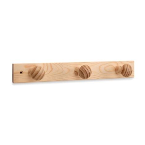 Colgador Pared 3 Pomos Inofix Mad Madera En Crudo 3773-N Ud