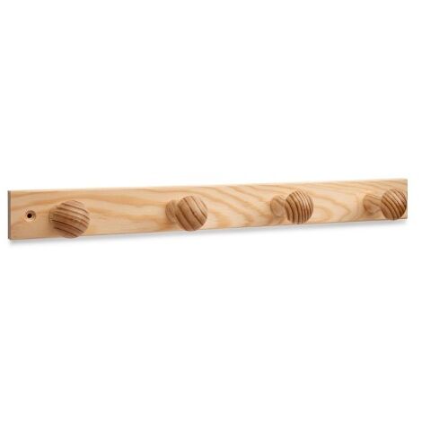 Colgador Pared 4 Pomos Inofix Mad Madera En Crudo 3774-N Ud