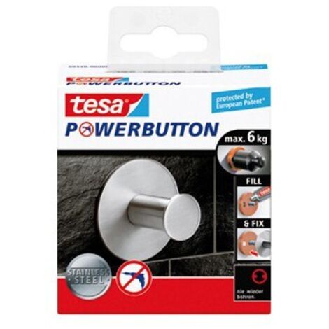 Colgador powerbutton classic round, acero inoxidable