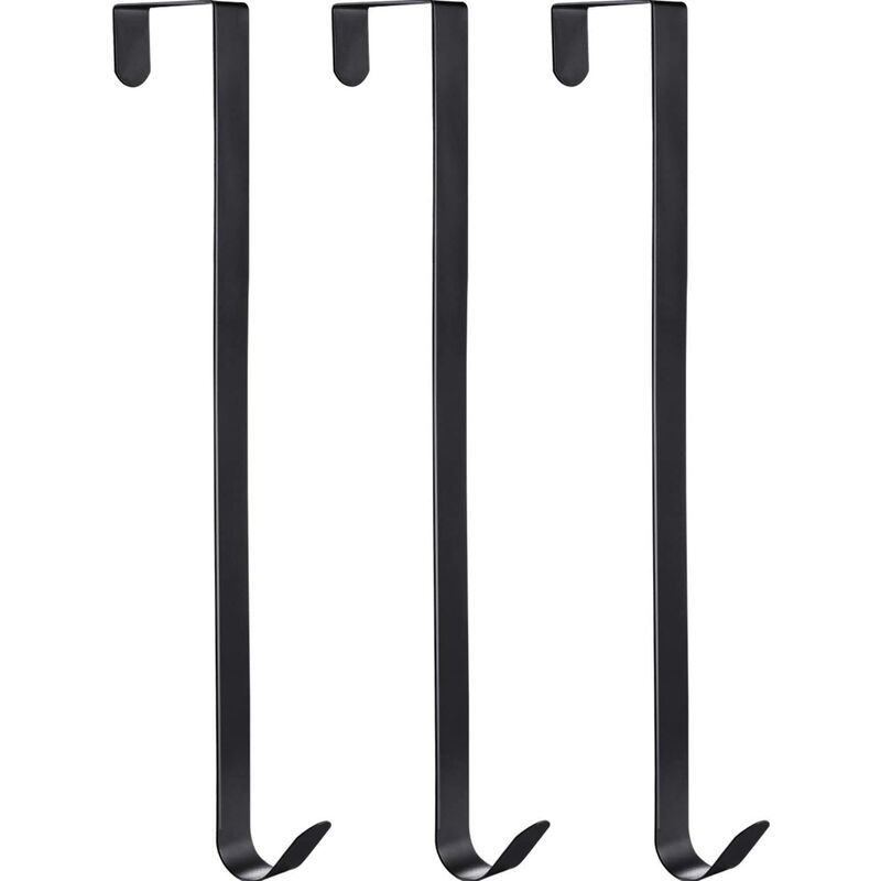 

Colgadores de guirnaldas de metal de 3 piezas sobre la puerta Colgadores de guirnaldas Gancho para colgar Gancho para guirnalda de Navidad (Negro, 38