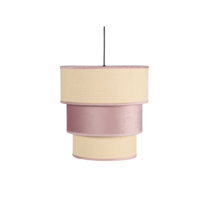 Fabrilamp - Suspension 3 abat-jour brochet E27 rose 37d