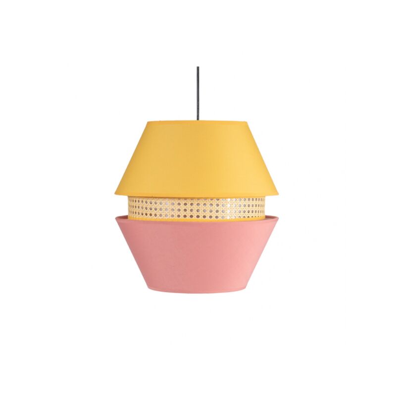 Pendentif 3 abat-jour trajano1xe27 rose/jaune regx35x35 cm Pendentif 3 abat-jour trajano1xe27 rose/jaune regx35x35 cm