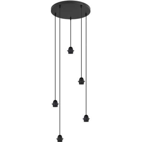 Colgante 5 luces modelo Larrue acabado negro 49 cm (alto)9 cm(ancho)9 cm(fondo)