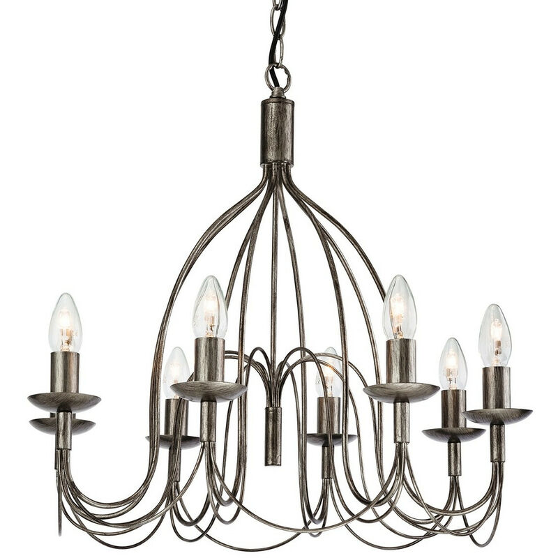 

Firstlight Regency - Lámpara de araña de 8 luces Plata envejecida, E14