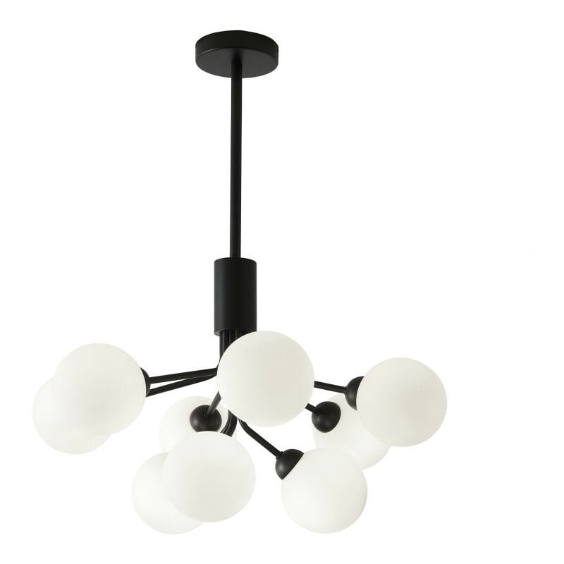 

Lámpara colgante 9Xg9 Musa D700 Bolas vidrio blanca/negro - Sulion