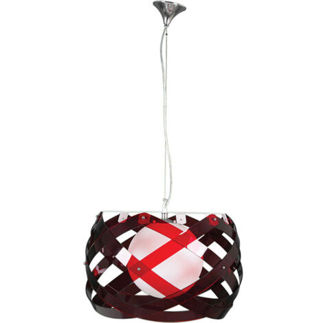 Colgante acuario mediano 1xe27 al.reg.xd.53cm rojo/blanco