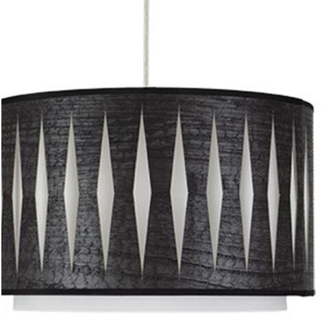 Colgante alexandra 1xe27 cromo/madera negra regx30x30 cm