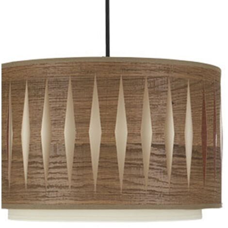 Colgante alexandra 1xe27 cuero/madera oscura regx30x30 cm
