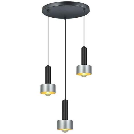 Colgante Allende 3xe27 Negro/plata Regx35x35 Cm