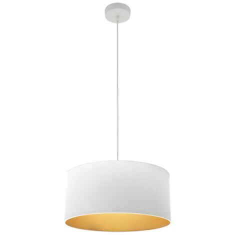 Colgante anuska 1xe27 blanco/blanco-oro regx40x40 cm