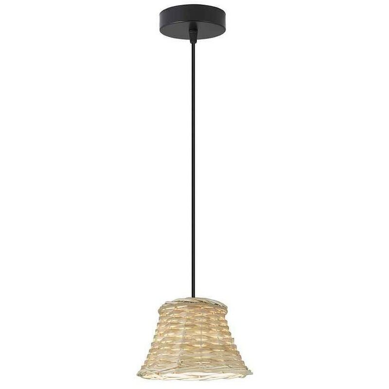 

Colgante BIANCA con pantalla mimbre natural AJP