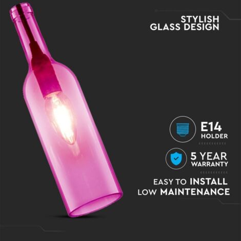 Colgante botella rose E14 max 60W