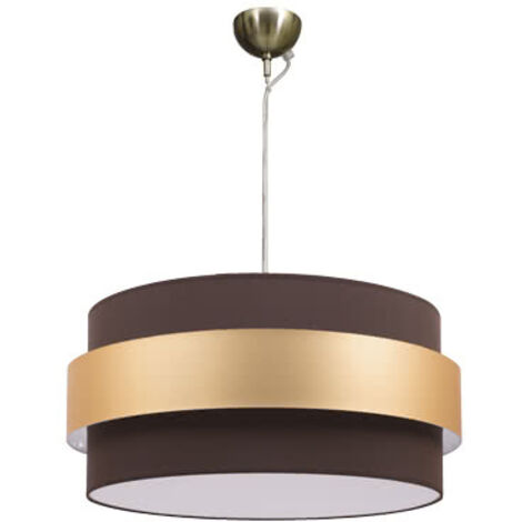 Colgante Bremen Cuero/marron-oro 3xe27 Regx50x50 Cm