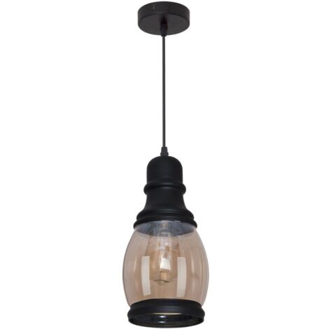 Colgante capitolina 1xe27 al.reg.xd.14cm negro/ámbar
