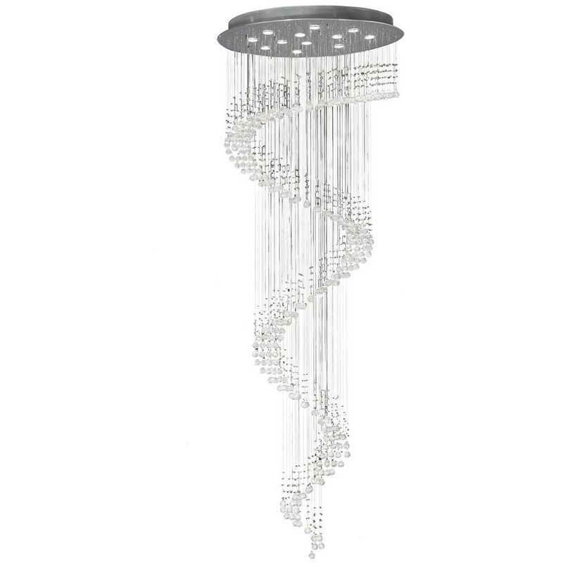 

Inspired Lighting - Inspired Diyas - Colorado - Cluster de techo colgante Multi-Spiral 12 cromo pulido claro, cristal