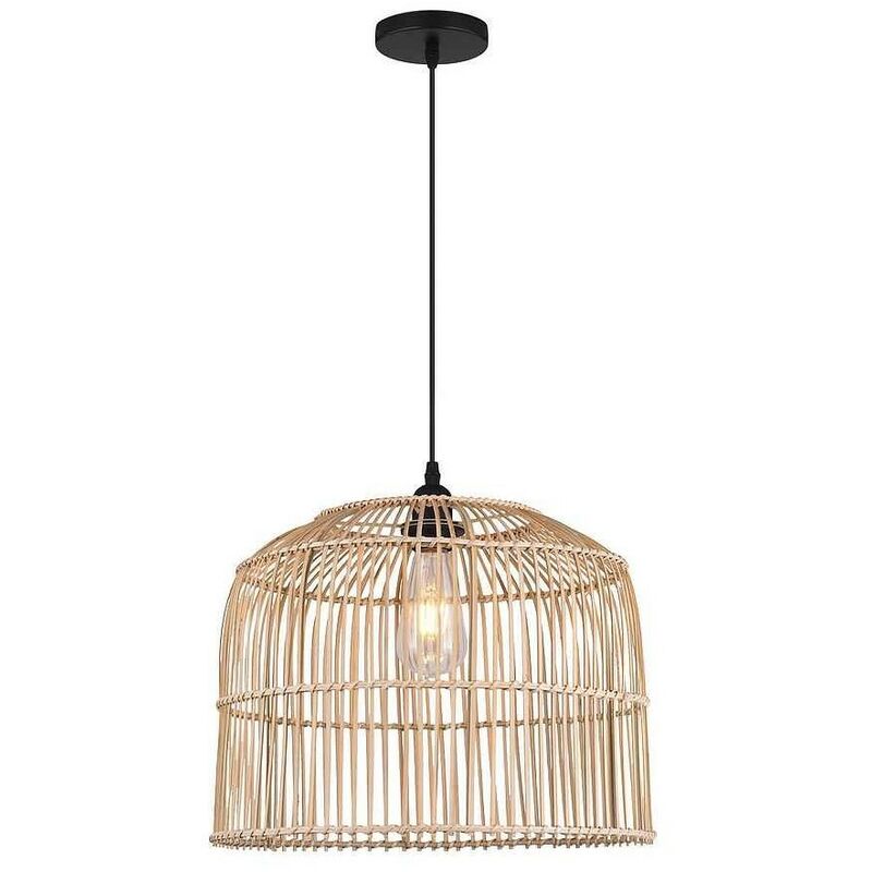 

Colgante con pantalla madera natural BENTO 1 luz - Alemar