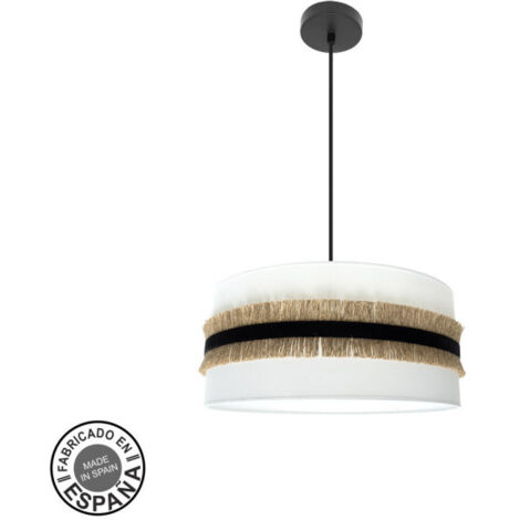 Colgante Con Pantalla Modelo Angola Blanco 3 Luces