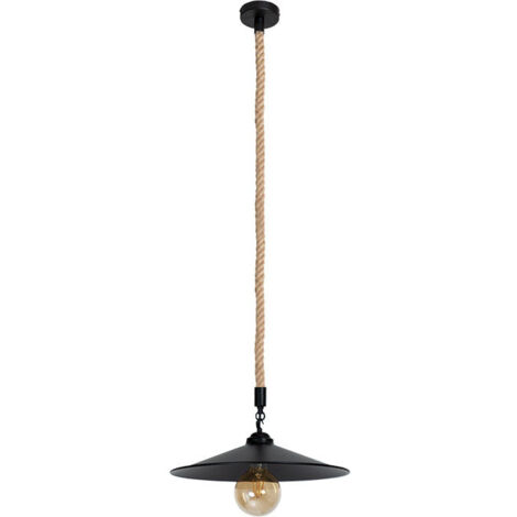 Colgante CREMILDA 1xE27 Al.Reg.xD.36cm Cuerda Negro