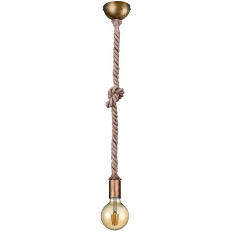 Colgante Cuerda Cuerda Latón Envejecido Al.150 cm Ø12 cm Trio Iluminación
