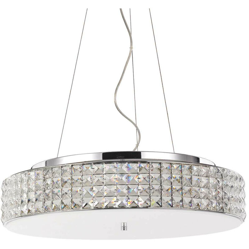 

Ideal Lux Roma - Lámpara colgante de techo pequeña de 9 luces, cromada, G9
