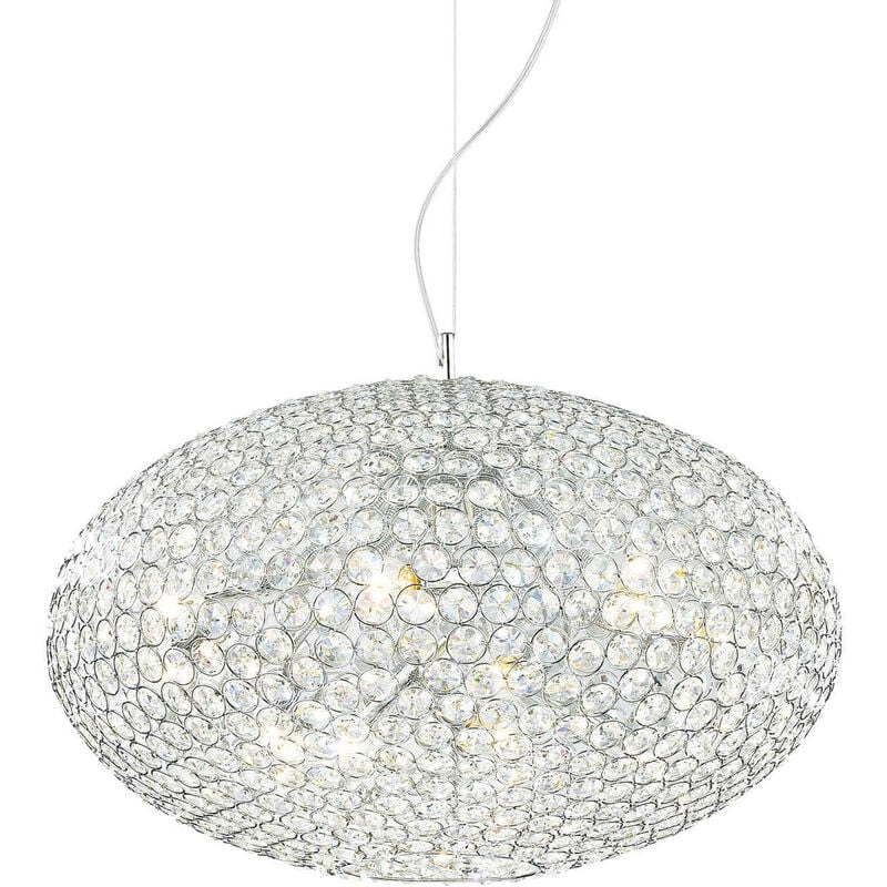 

Ideal Lux Orion - Lámpara colgante de techo mediana de 8 luces, cromada, E14