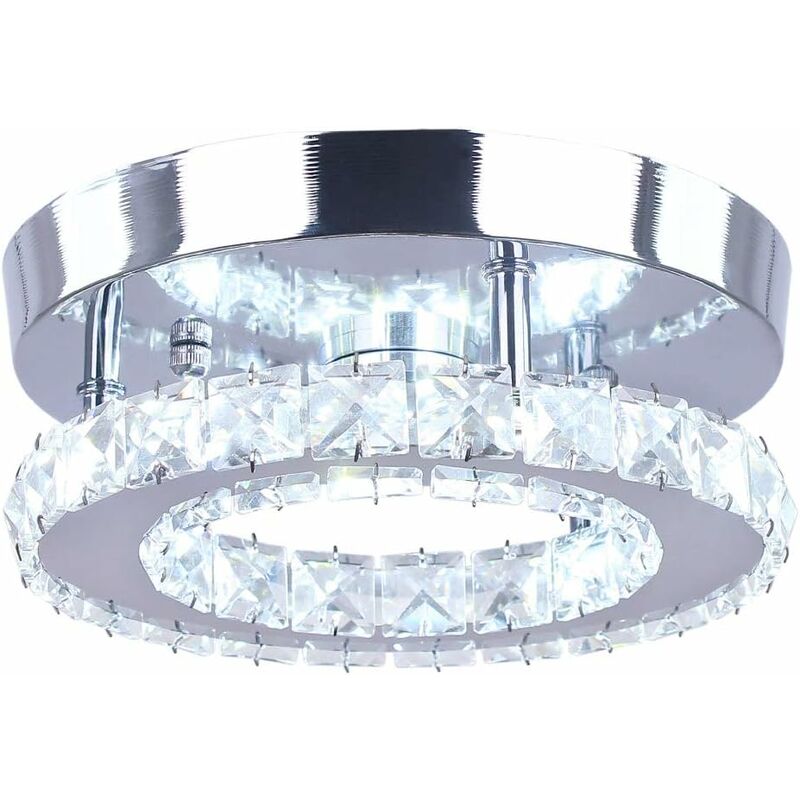 

Lustre Cristal Transparente Lujo Lámpara de Techo Led Moderna Lámpara de Techo Redonda para Comedor Cuarto de Baño Dormitorio Sala de Estar Blanco