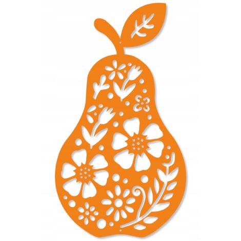 Colgante de pera Z85, adorno calado de fruta otoñal, 16 x 20 cm, naranja