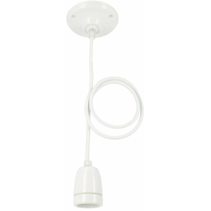 

Colgante de porcelana blanca RETRO CHIC Bombilla E27